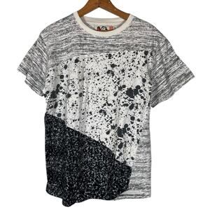 The Rolling Paper White Black Splatter Paint T-Shirt       Size: S